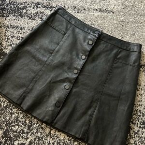 Divided Black Faux Leather Mini Skirt